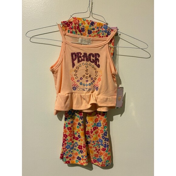NWT Btween Orange Retro Outfit - Tank & Bell-Bottom Pants - Girl's 5 - Picture 1 of 4